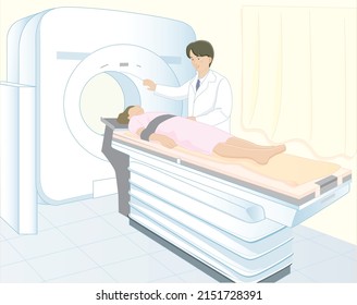 patient enters mr device in hospital