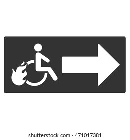 Patient Exit icon. Vector style is flat iconic symbol with rounded angles, gray color, white background.