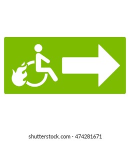 Patient Exit icon. Vector style is flat iconic symbol with rounded angles, eco green color, white background.