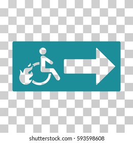 Patient Exit vector icon. Illustration style is flat iconic soft blue symbol on a transparent background.