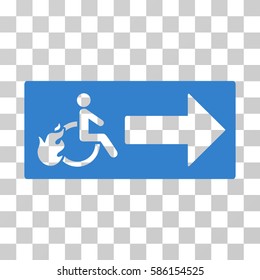 Patient Exit vector pictogram. Illustration style is flat iconic cobalt symbol on a transparent background.