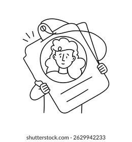 Patient file vector outline illustrations. EPS 10 file