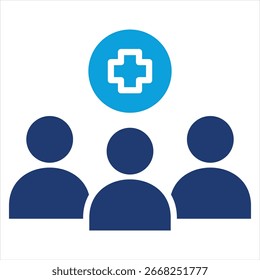 Patient Flat Blue Icon Vector Illustration