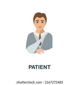 Patient flat icon. Colored element sign from hospital collection. Flat Patient icon sign for web design, infographics and more.