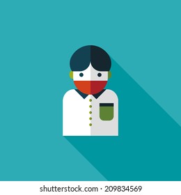 Patient flat icon with long shadow