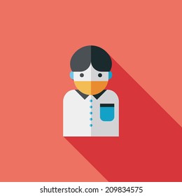 Patient flat icon with long shadow