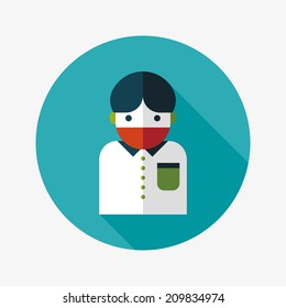 Patient flat icon with long shadow