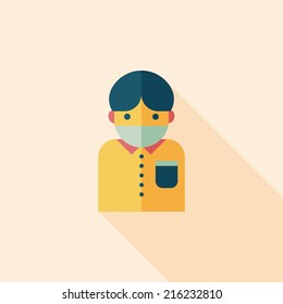 Patient flat icon with long shadow