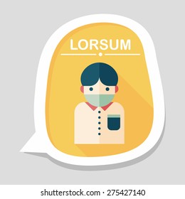 Patient flat icon with long shadow,eps10