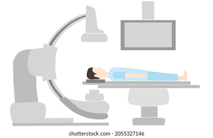 Patient With Fluoroscopy Machine In Hospital