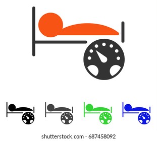 Patient Gauge flat vector illustration. Colored patient gauge gray, black, blue, green icon versions. Flat icon style for graphic design.