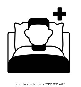 Icono del vector de glifos del paciente que puede editar o modificar fácilmente

