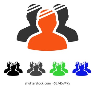 Patient Group flat vector pictogram. Colored patient group gray, black, blue, green icon versions. Flat icon style for application design.