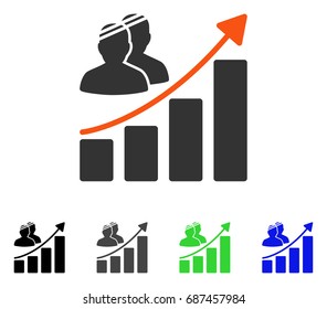 Patient Growth Chart flat vector pictogram. Colored patient growth chart gray, black, blue, green icon variants. Flat icon style for graphic design.