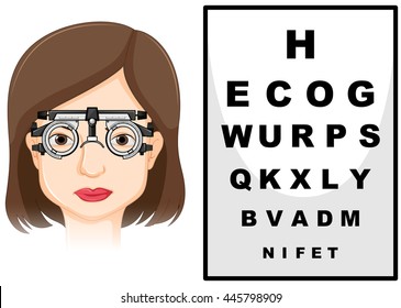Paciente con sus ojos revisados ilustración
