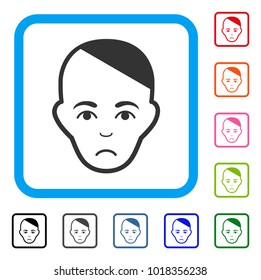 Patient Head Raster Flat Icon. Human Face Has Joy Sentiment.