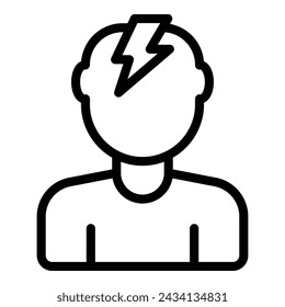 Patient headache icon outline vector. Hospital care. Nurse medic slender
