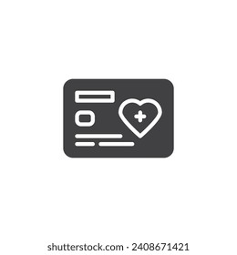 Patient health card vector icon. filled flat sign for mobile concept and web design. Health insurance card glyph icon. Symbol, logo illustration. Vector graphics