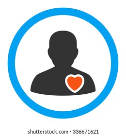 Patient Heart vector icon. Style is flat rounded symbol, bright colors, rounded angles, white background.