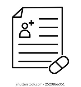 
Patient history icon vector on white background