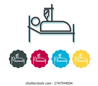 Patient in Hospital Bed - Icon as EPS 10 File