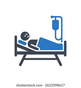 Ícone Da Cama Do Hospital Do Paciente Isolado No Plano De Fundo Branco