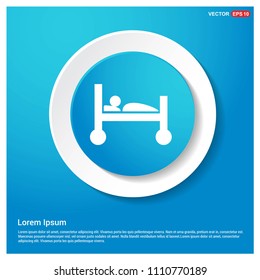 patient, icon Abstract Blue Web Sticker Button - Free vector icon