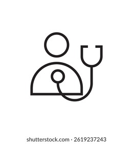 Icono de paciente Vector editable de contorno de trazo EPS