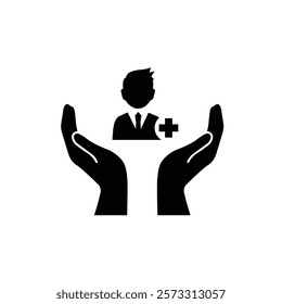 Patient icon. Health insurance. Vector icon isolated on white background.