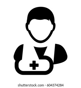Patient Icon - Injury Medical Aid Treatment & Health-care Glyph Vector illustration