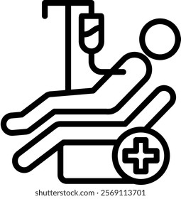 Patient Icon Line Vector Illustration
