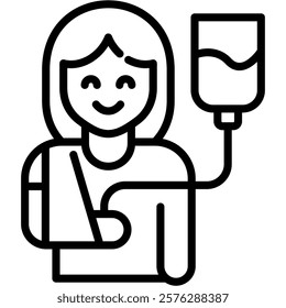 Patient Icon Line Vector Illustration