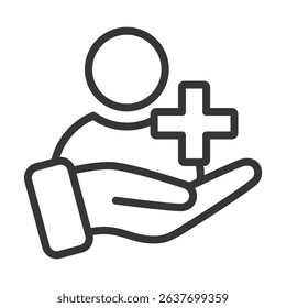 Patient Icon Lineal Style Vector Illustration