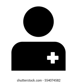Patient Icon - Medical & Health Care Person With Cross Symbol Vector illustration