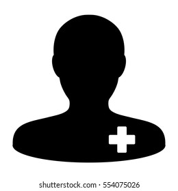 Patient Icon - Medical & Health Care Person With Cross Symbol Vector illustration