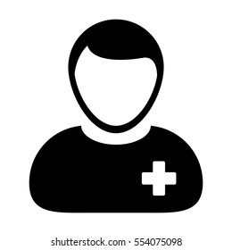 Patient Icon - Medical & Health Care Person With Cross Symbol Vector Illustration