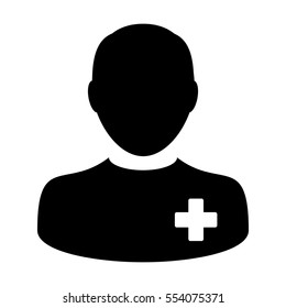Patient Icon - Medical & Health Care Person With Cross Symbol Vector illustration