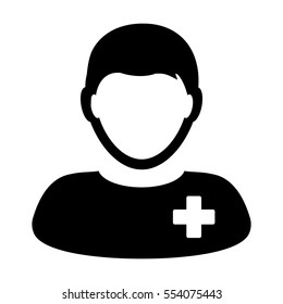 Patient Icon - Medical & Health Care Person With Cross Symbol Vector Illustration