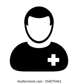 Patient Icon - Medical & Health Care Person With Cross Symbol Vector Illustration