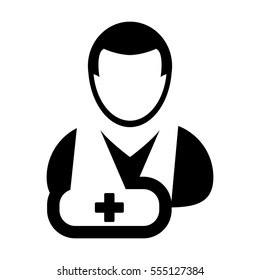 Patient Icon - Medical Treatment Bandage & Health care Glyph Vector illustration
