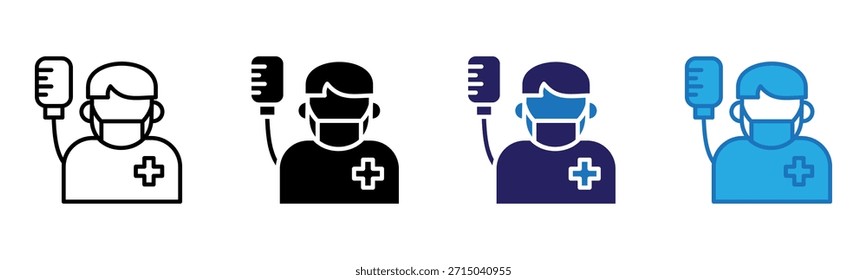 Vektorgrafik des Patientensymbols mit mehreren Stilen