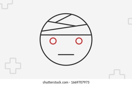 Patient icon, outline calm patient symbol, thin line vector illustration