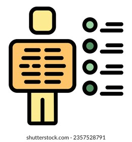 Patient icon outline vector. Emergency room. Medical clinic color flat