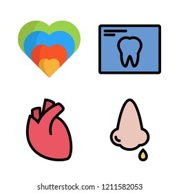 patient icon set. vector set about heart, nose and x ray icons set.