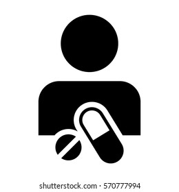 Patient Icon - Tablet & Pill Medical Prescription Glyph Vector illustration