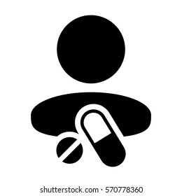 Patient Icon - Tablet & Pill Medical Prescription Glyph Vector illustration