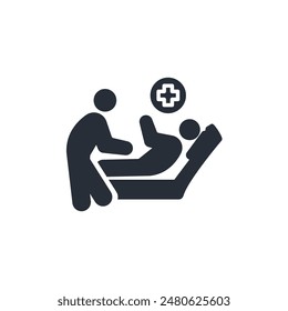 Vector del paciente. Icono de estilo lineal.Trazo editable.Símbolo para utilizar Diseño web,logotipo.Ilustración de símbolo.