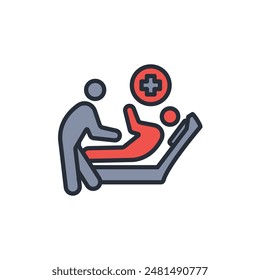 patient icon. vector.Editable stroke.linear style sign for use web design,logo.Symbol illustration.