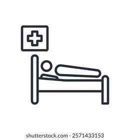 Patient icon. vector.Editable stroke.linear style sign for use web design,logo.Symbol illustration.