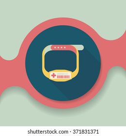Patient ID Bracelet flat icon with long shadow